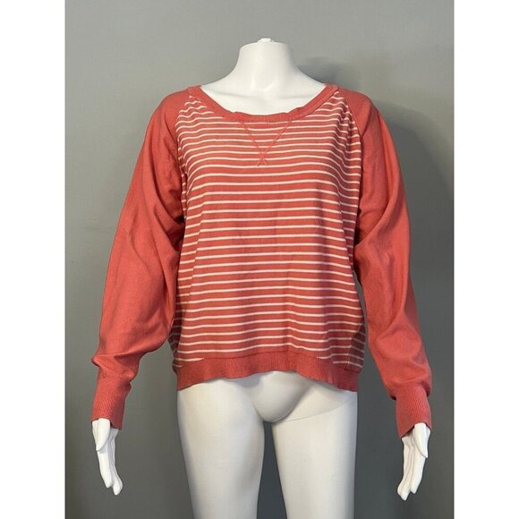 Central Park West Tops - Central Park - Womens Pink Striped Sweater Sz. XL